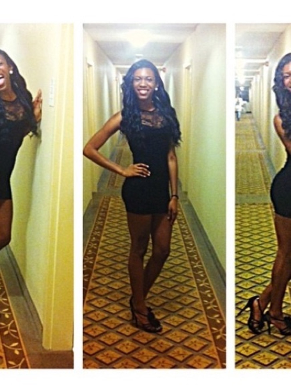 Lace Yoke Black Mini Dress - Classic Night Out